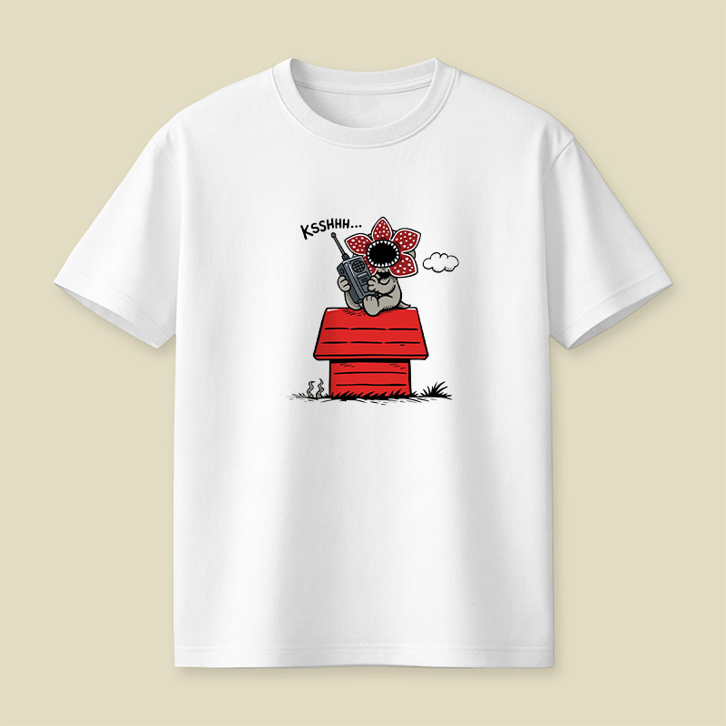 Demogorgon On Doghouse Stranger Things Playful T-Shirt