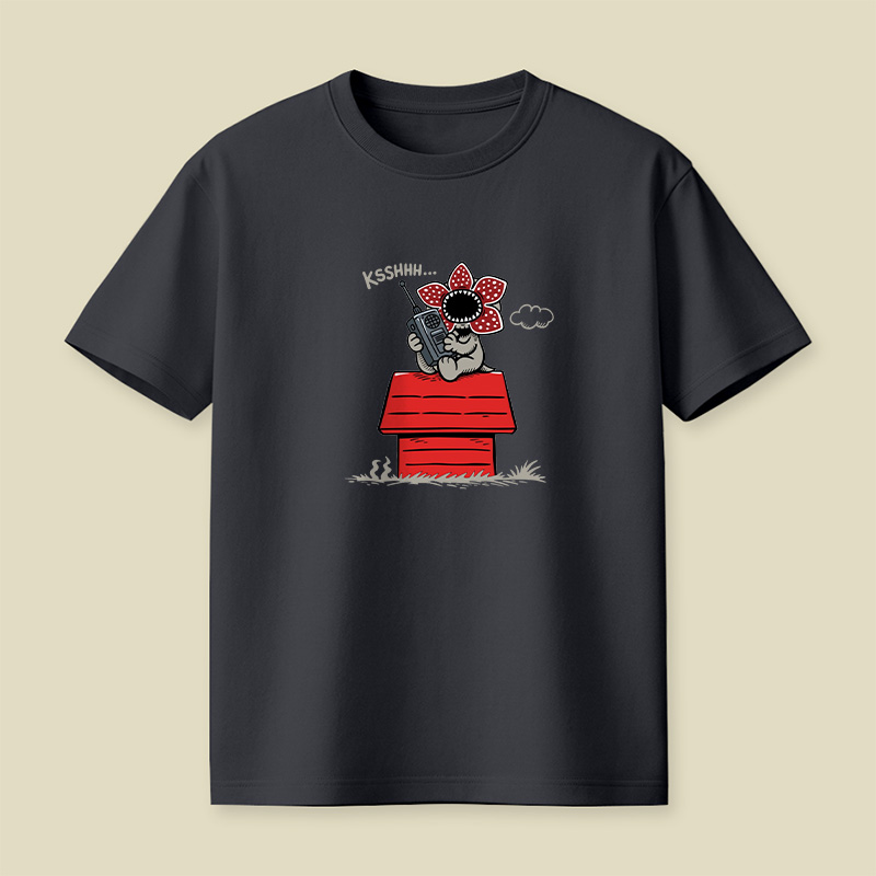 Demogorgon On Doghouse Stranger Things Playful T-Shirt