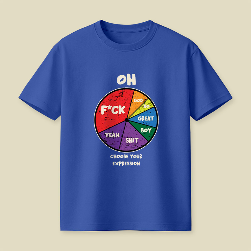 Oh God No Choose Your Expression Wheel Playful T-Shirt