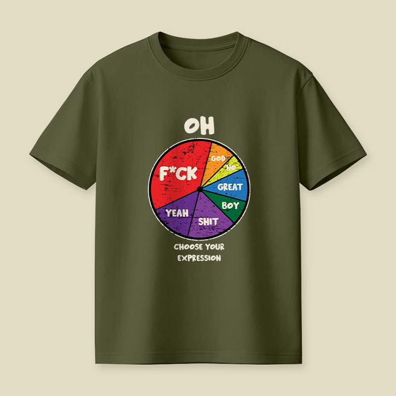Oh God No Choose Your Expression Wheel Playful T-Shirt