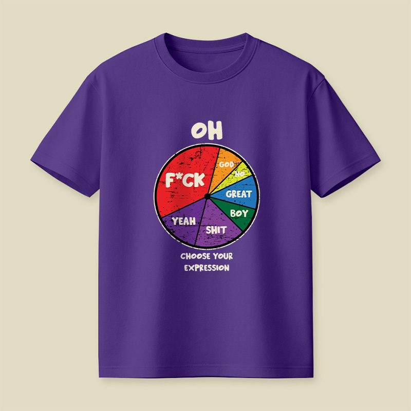 Oh God No Choose Your Expression Wheel Playful T-Shirt