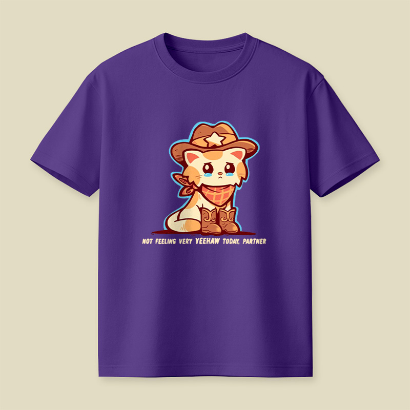Not Feeling Yeehaw Cowboy Cat Playful T-Shirt