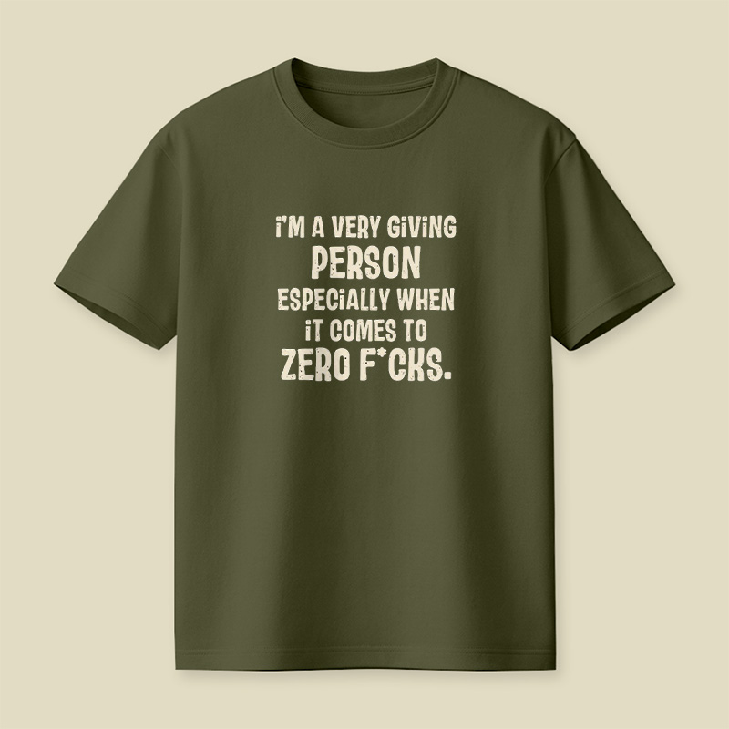 Zero Fcks Giving Person Playful T-Shirt