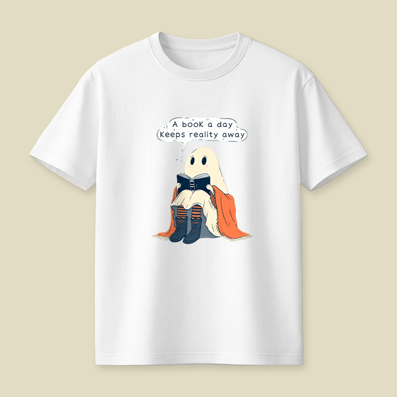 A Book a Day Keeps Reality Away Playful T-Shirt