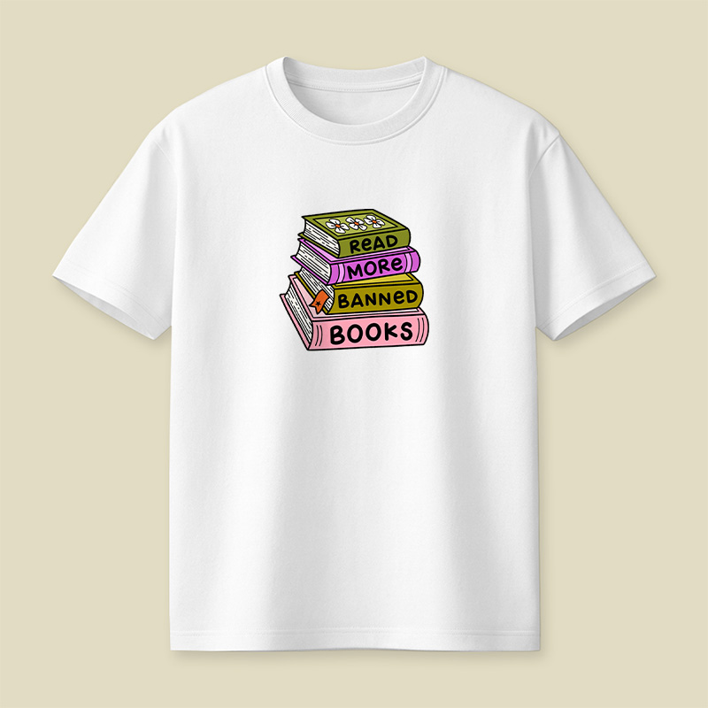 Read More Banned Books Stack Playful T-Shirt