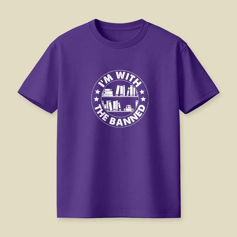 I Am With The Banned Reading Book Playful T-Shirt