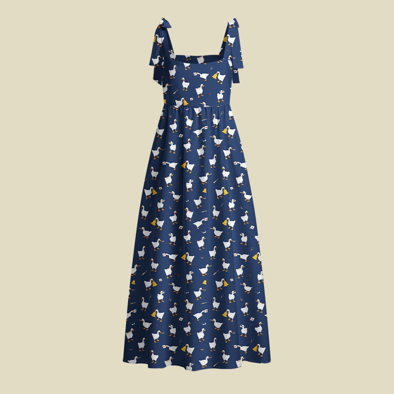 Goose Game Blue Playful Maxi Dress