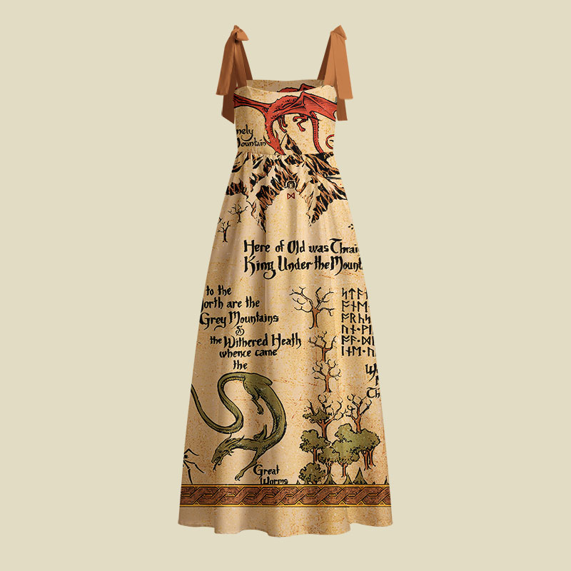 Medieval Science Fiction Map Playful Maxi Dress