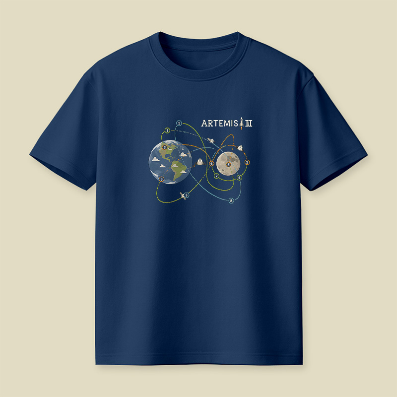 Artemis II Moon Mission Orbit Playful T-Shirt