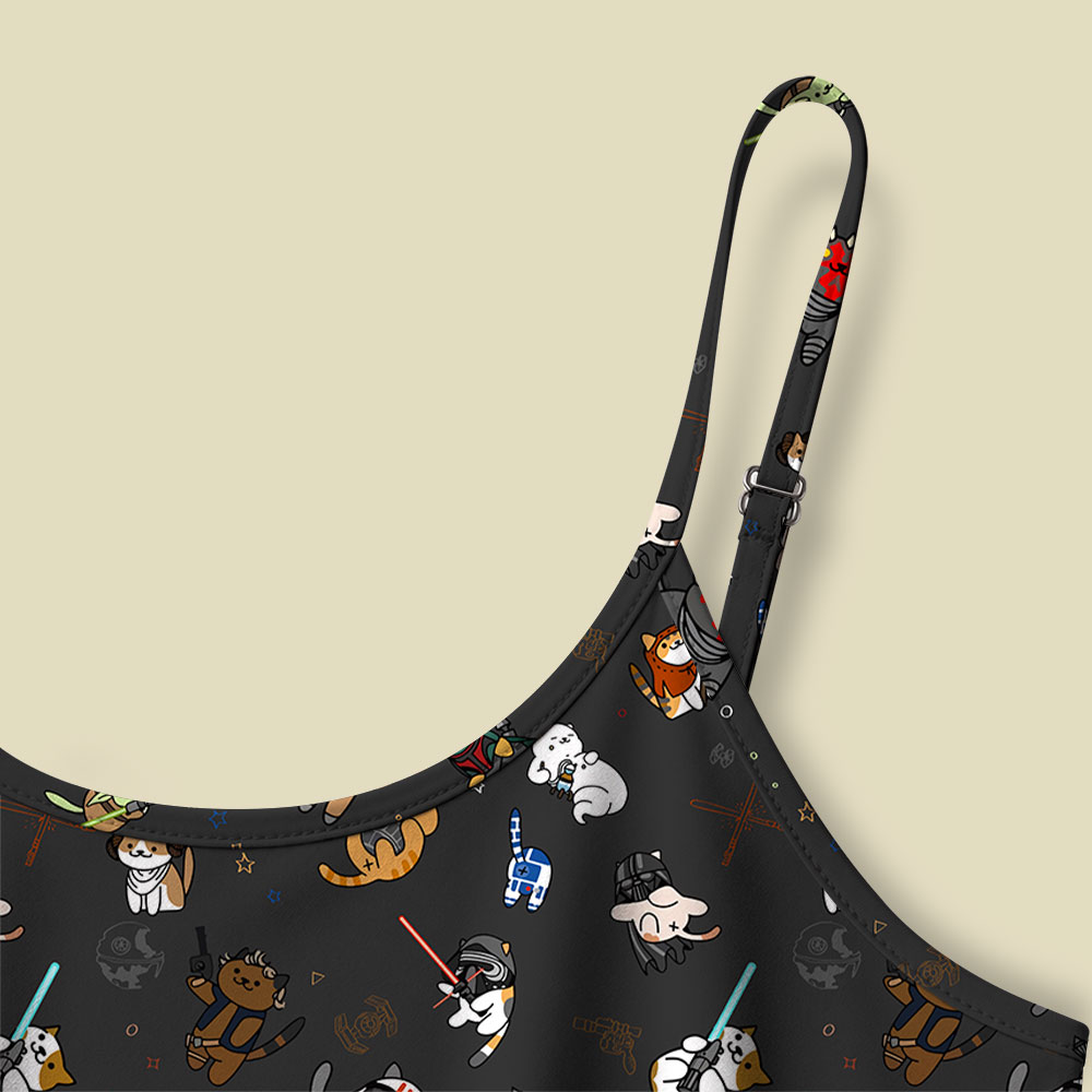 Tie The Fighter Cat Funny Camisole Midi Dress