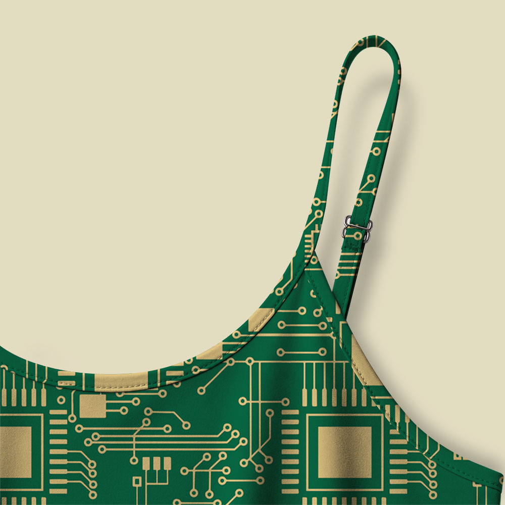 Technology Sense Circuit Board Camisole Midi Dress