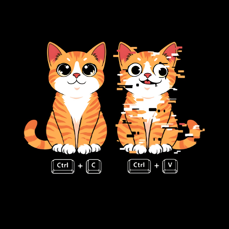 Ctrl C Ctrl V Cat Playful T-Shirt