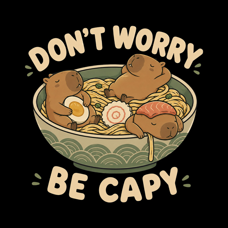 Do Not Worry Be Capy Playful T-Shirt