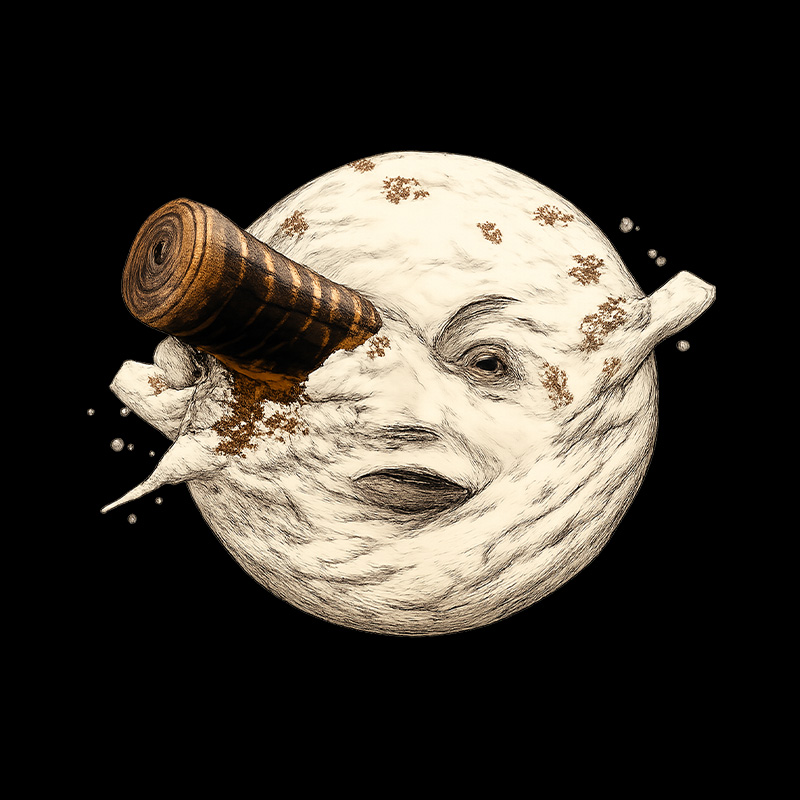 Moon Getting Hit By A Tardis Playful T-Shirt
