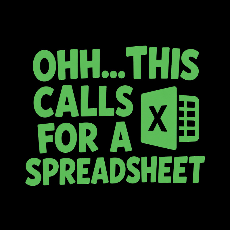 This Calls For A Spreadsheet Playful T-Shirt