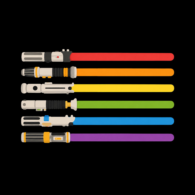 Lightsaber Rainbow Playful T-Shirt