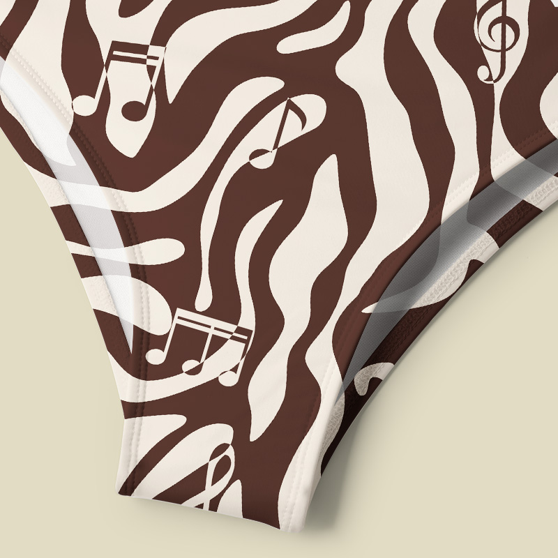 Musical Notes and Movements Tummy Control One Piece Swimsuit