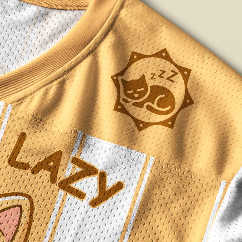 I Am Not Lazy Just Always Tired Cat Playful Mesh Jersey
