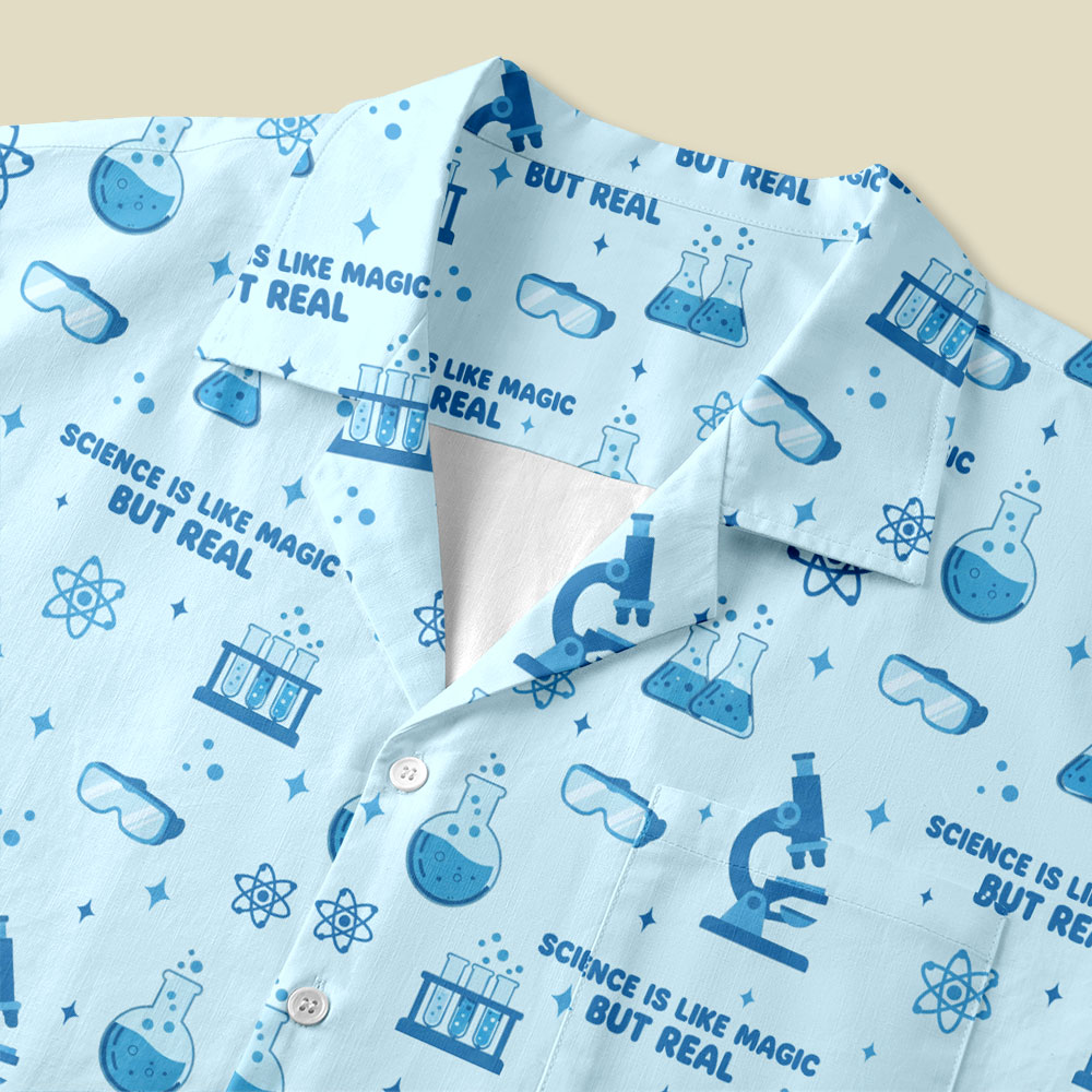 Science Is Like Magic But Real Button Up Pocket Shirt