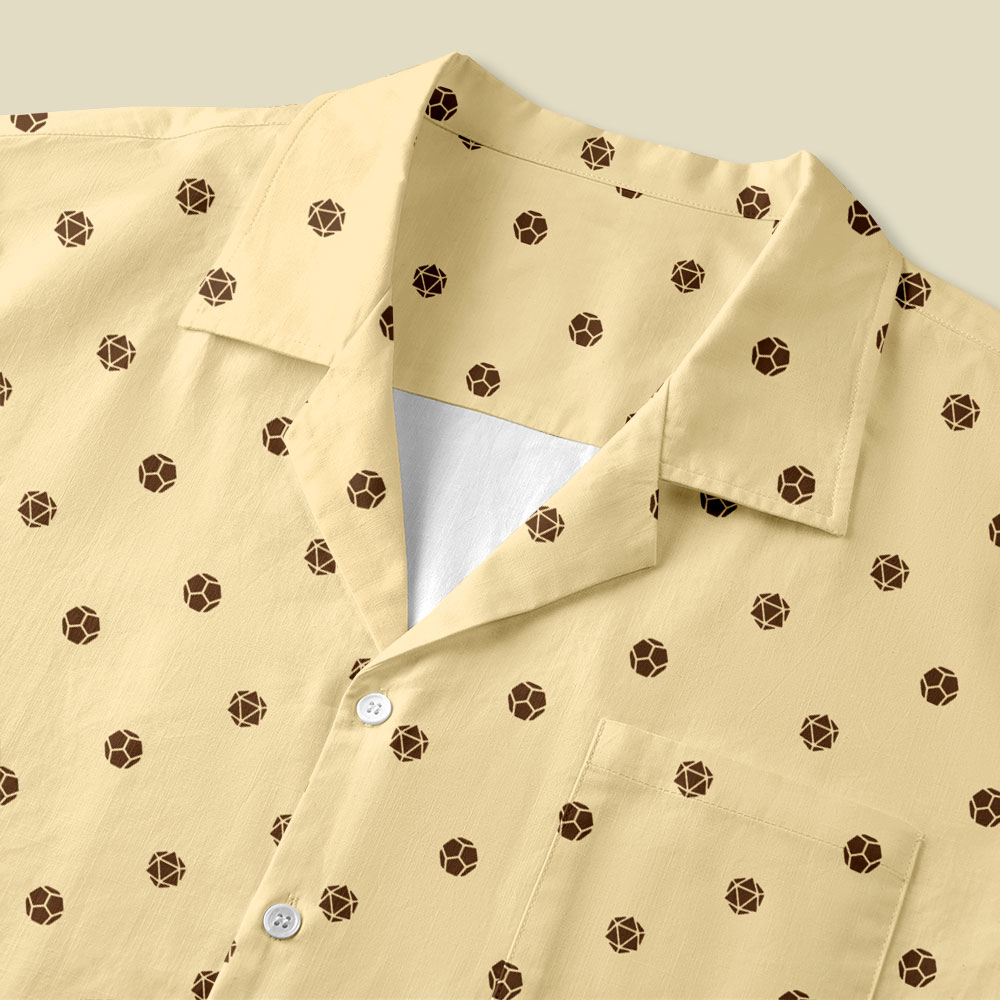 Cream Soccer Dot Minimal Button Up Pocket Shirt