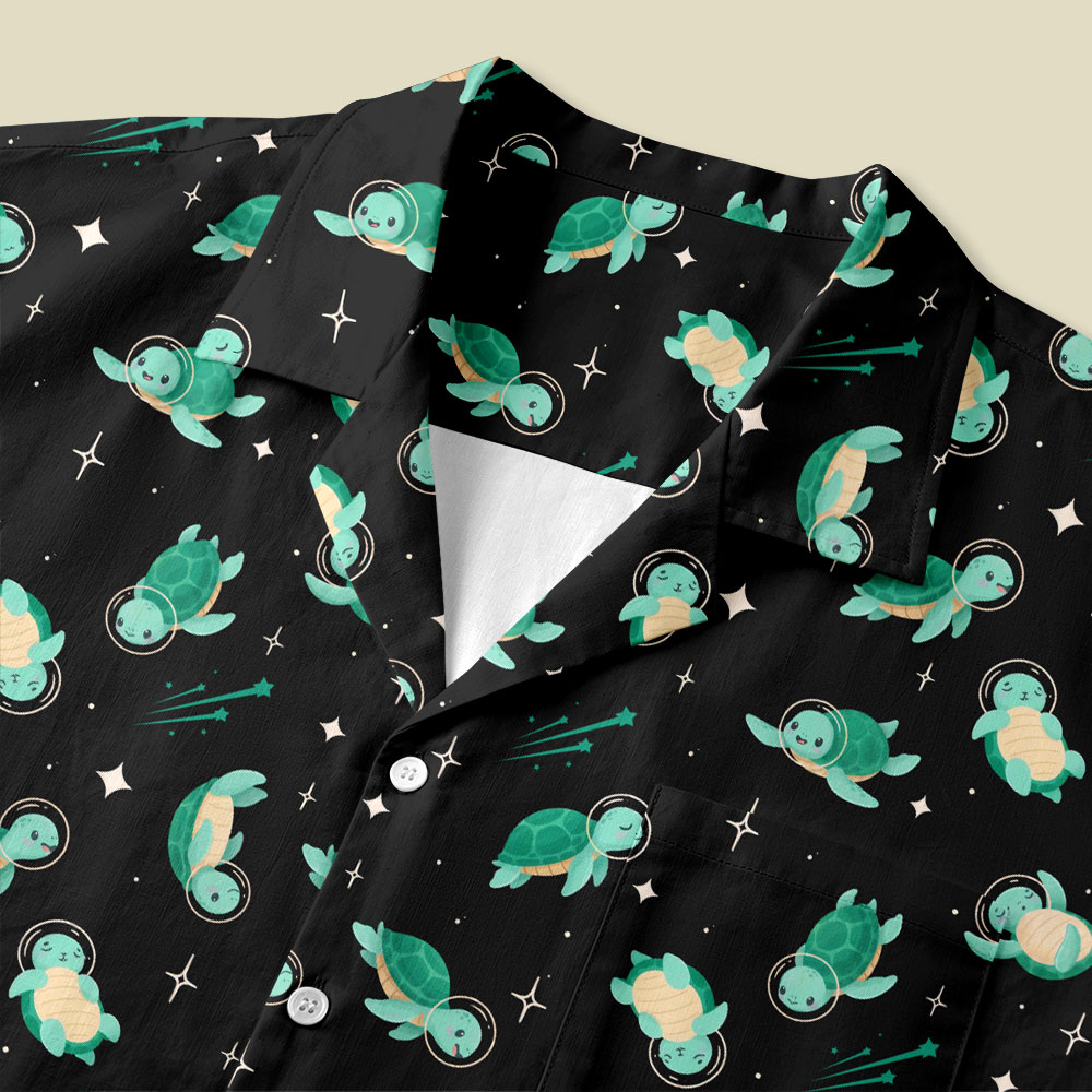 Space Turtles Button Up Pocket Shirt