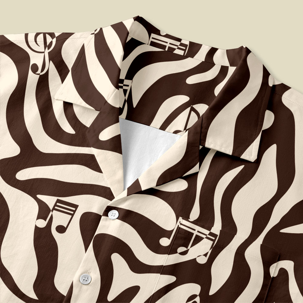 Musical Notes and Movements Button Up Pocket Shirt
