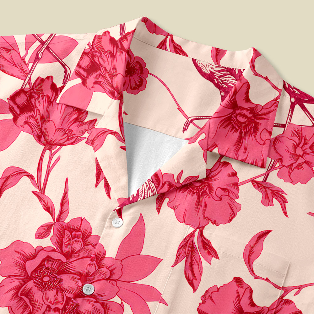Pink Peony Paradise Button Up Pocket Shirt