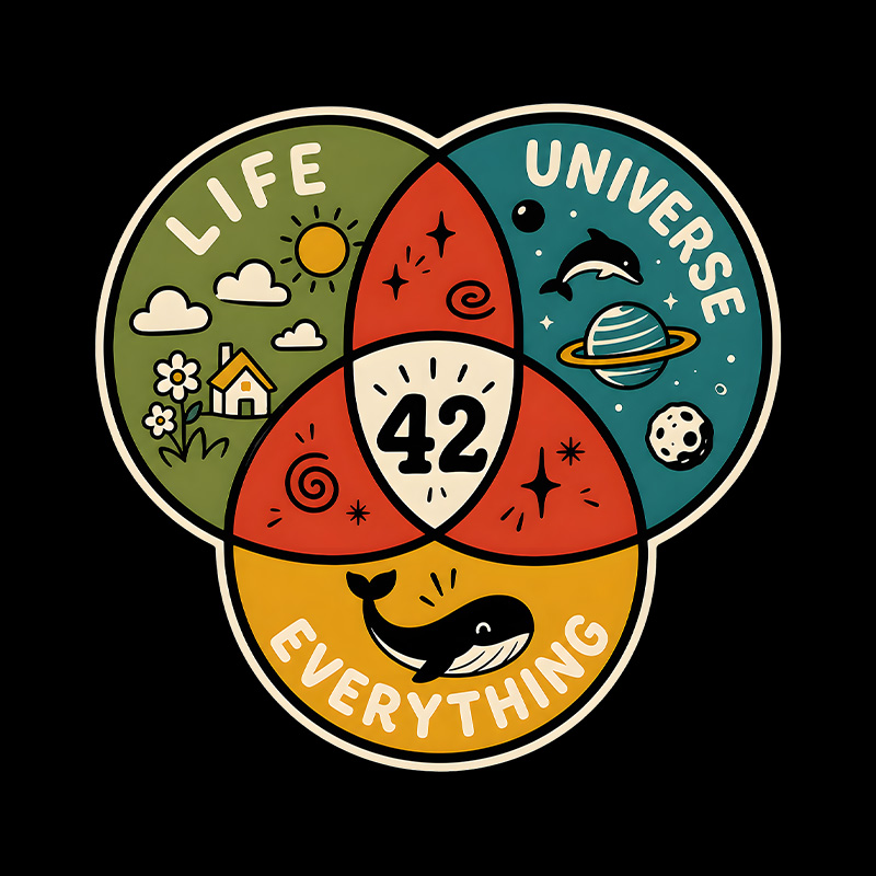 Life The Universe And Everything 42 Playful T-Shirt
