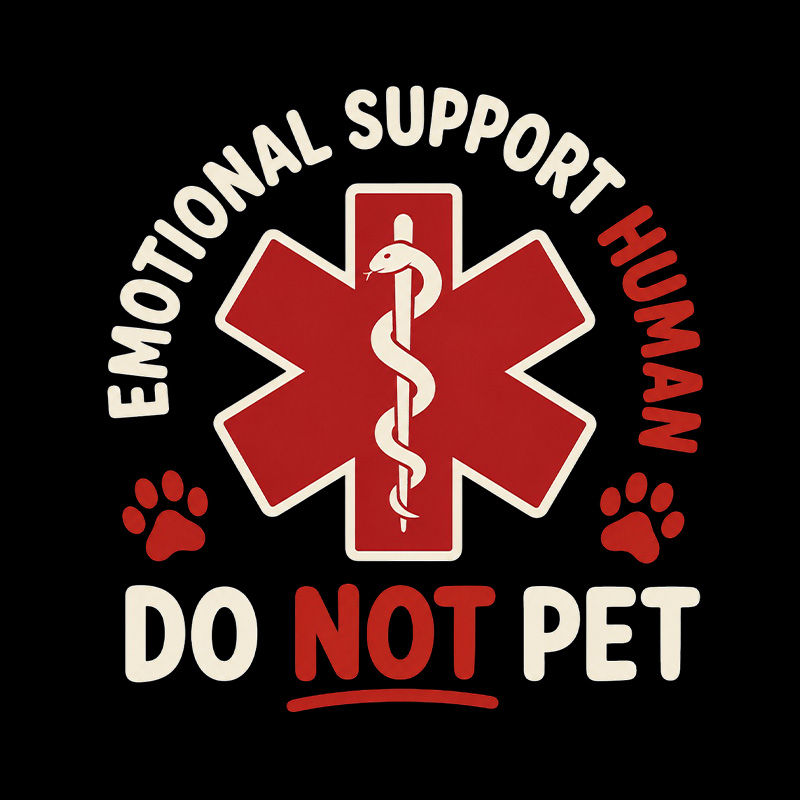 Emotional Support Human Do Not Pet Playful T-Shirt