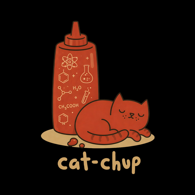 Cat-Chup Ketchup Cat Playful T-Shirt
