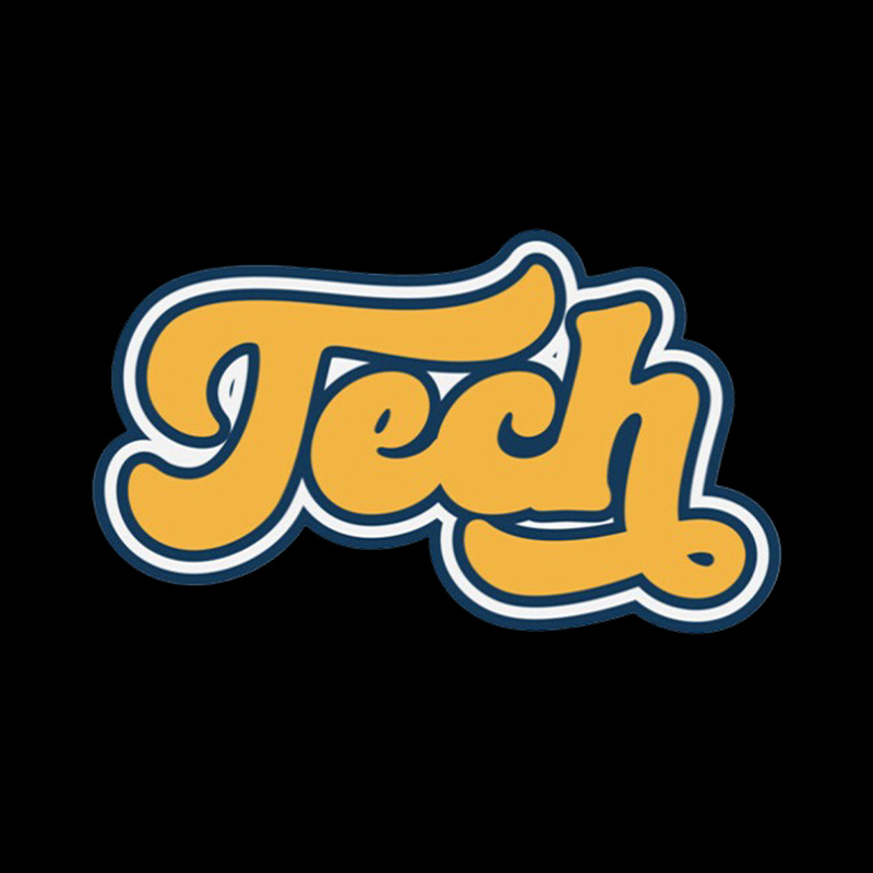 Retro Tech Lettering Playful T-Shirt