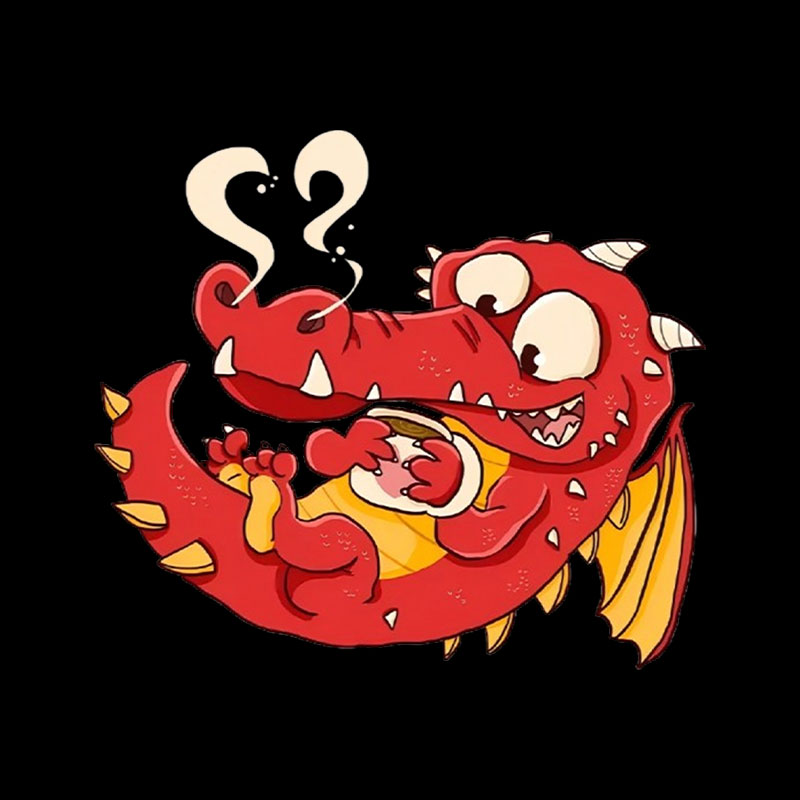 Kaffee Drache Playful T-Shirt