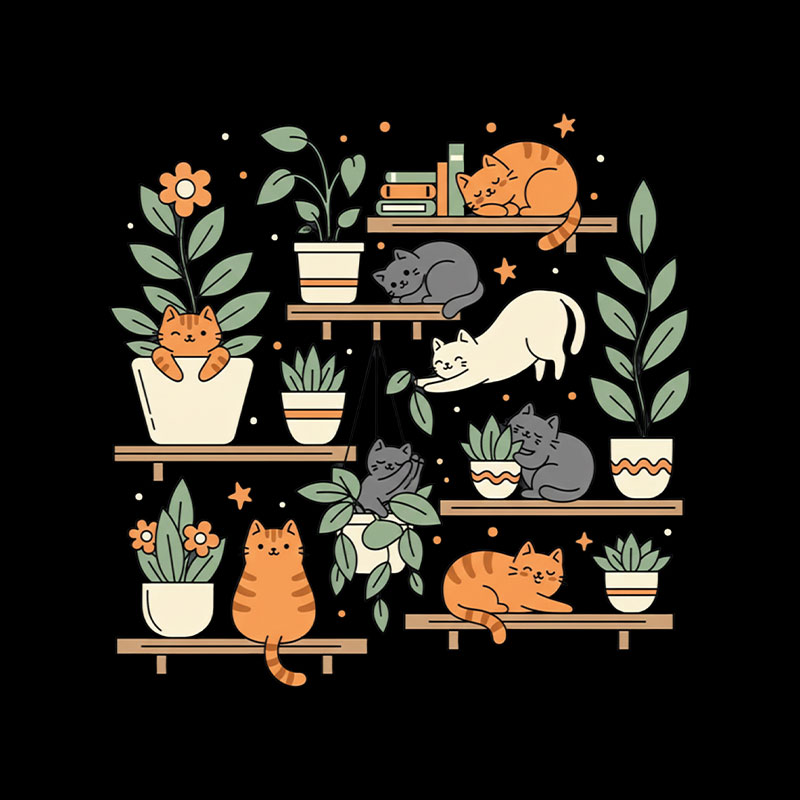 Kitten Garden Playful T-Shirt