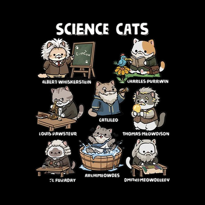 Science Cats Playful T-Shirt