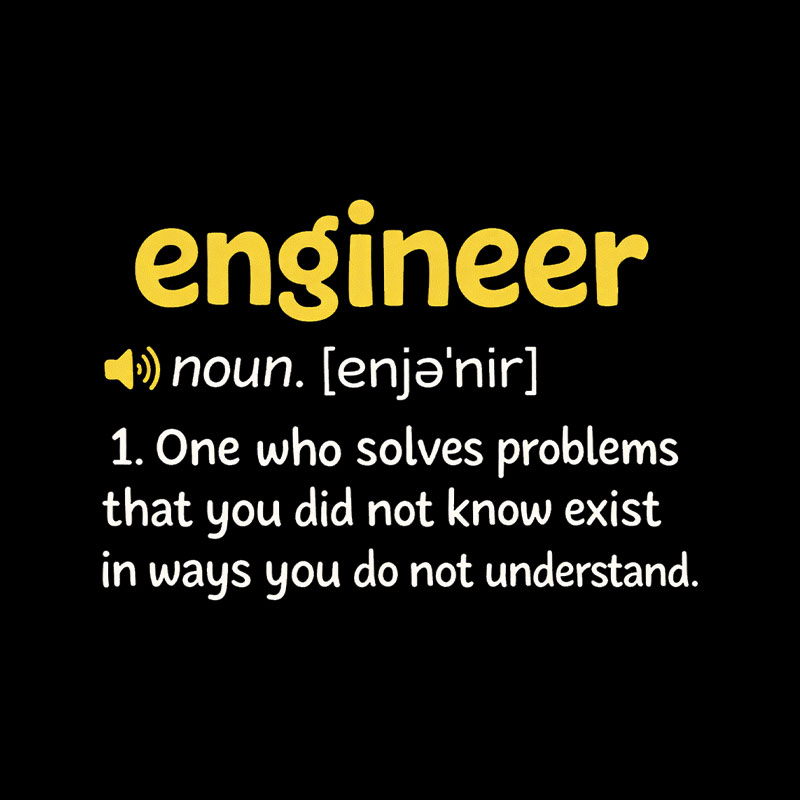 Funny Engineer Definition Playful T-Shirt