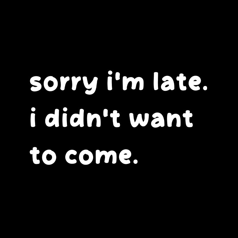 Sorry Im Late I Didnt Want To Come Playful T-Shirt