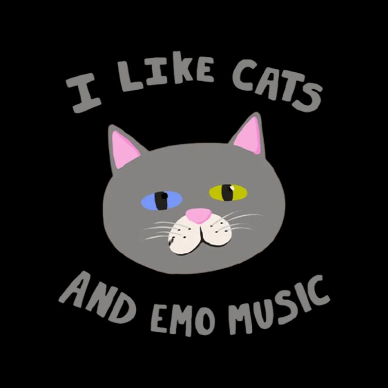 I Like Cats and Emo Music Playful T-Shirt