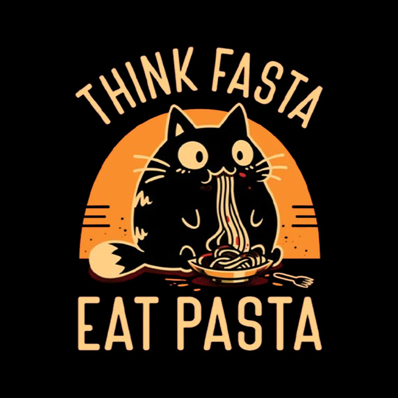 Think Fasta Eat Pasta Playful T-Shirt