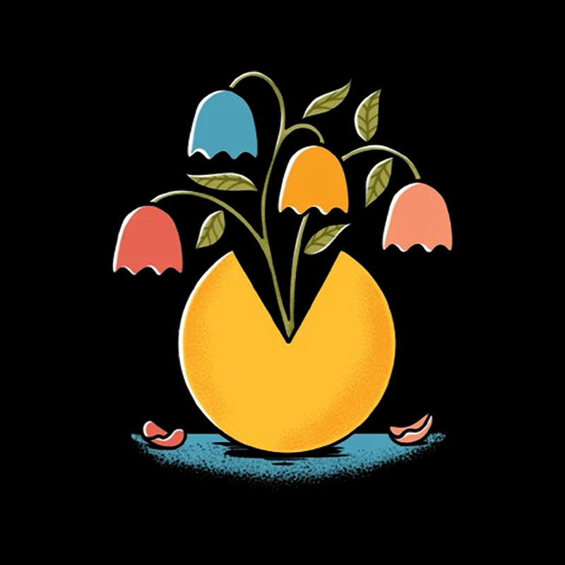 Retro Arcade Flowers Playful T-Shirt