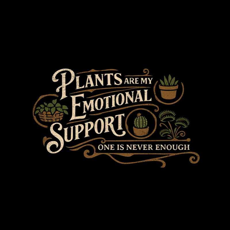 Plants Are My Emotional Support Playful T-Shirt
