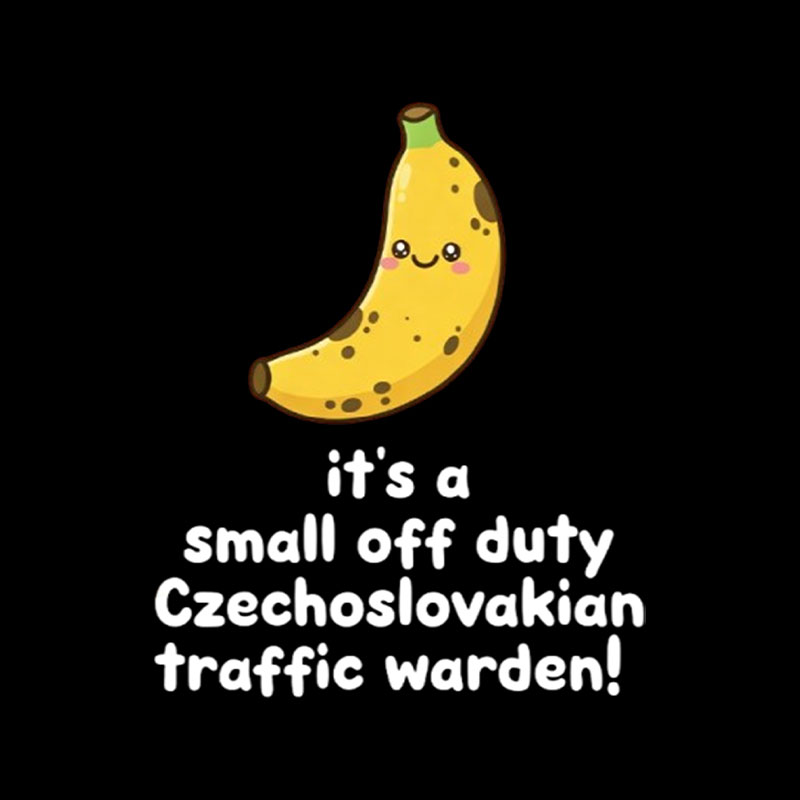 Small Off Duty Traffic Warden Banana Playful T-Shirt