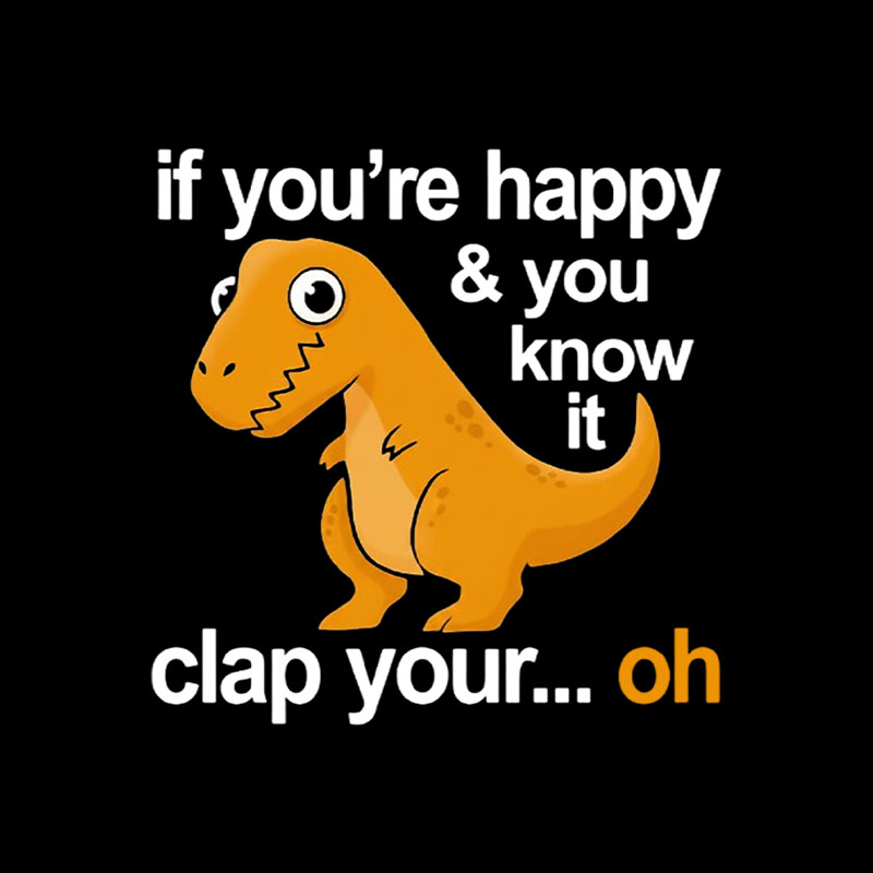 Dino Clap Your Hands Playful T-Rex and Happy Rhymes Playful T-Shirt