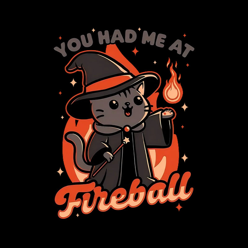 Magical Fireball Cat Playful T-Shirt