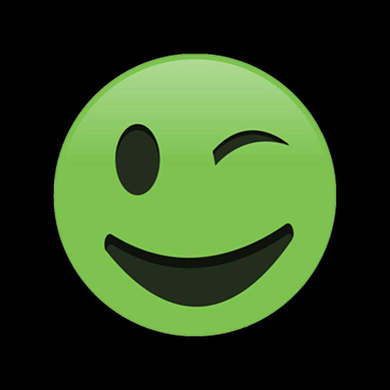 Green Emoji Wink Playful T-Shirt