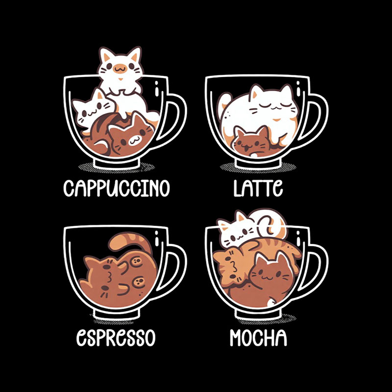 Cat Coffee Guide Playful T-Shirt