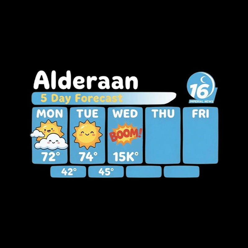 Alderaan 5 Day Forecast Playful T-Shirt