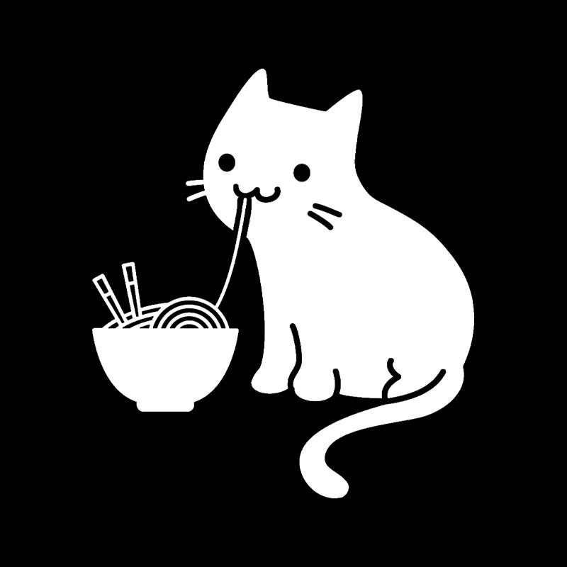 Cute Cat Eating Ramen Playful T-Shirt