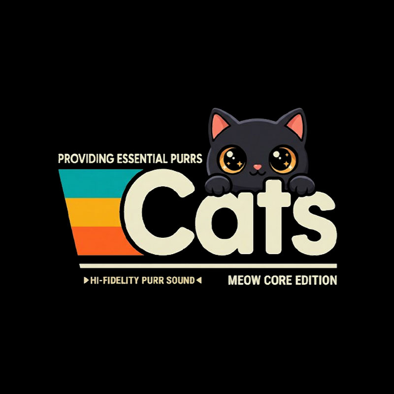 Retro Cats Playful T-Shirt