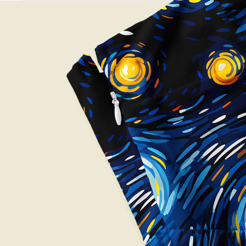 Starry Night Phone Booth Playful Maxi Dress
