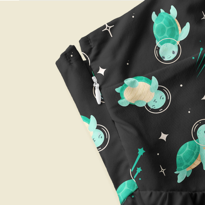 Space Turtles Playful Maxi Dress